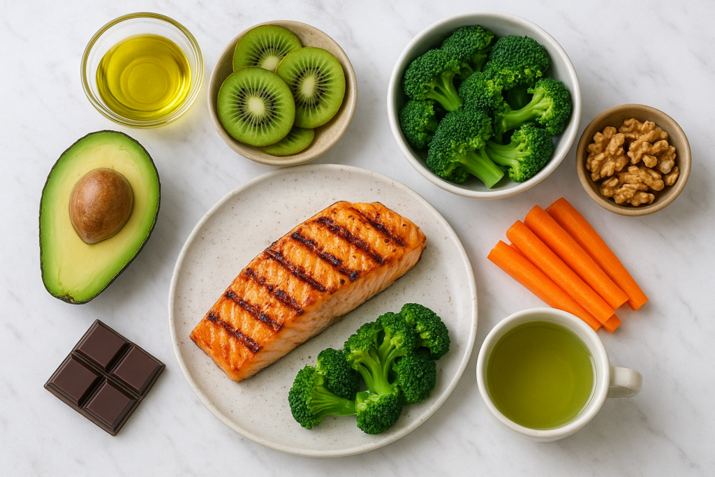 Peau éclatante : les aliments à privilégier et éviter – Guide 2025
