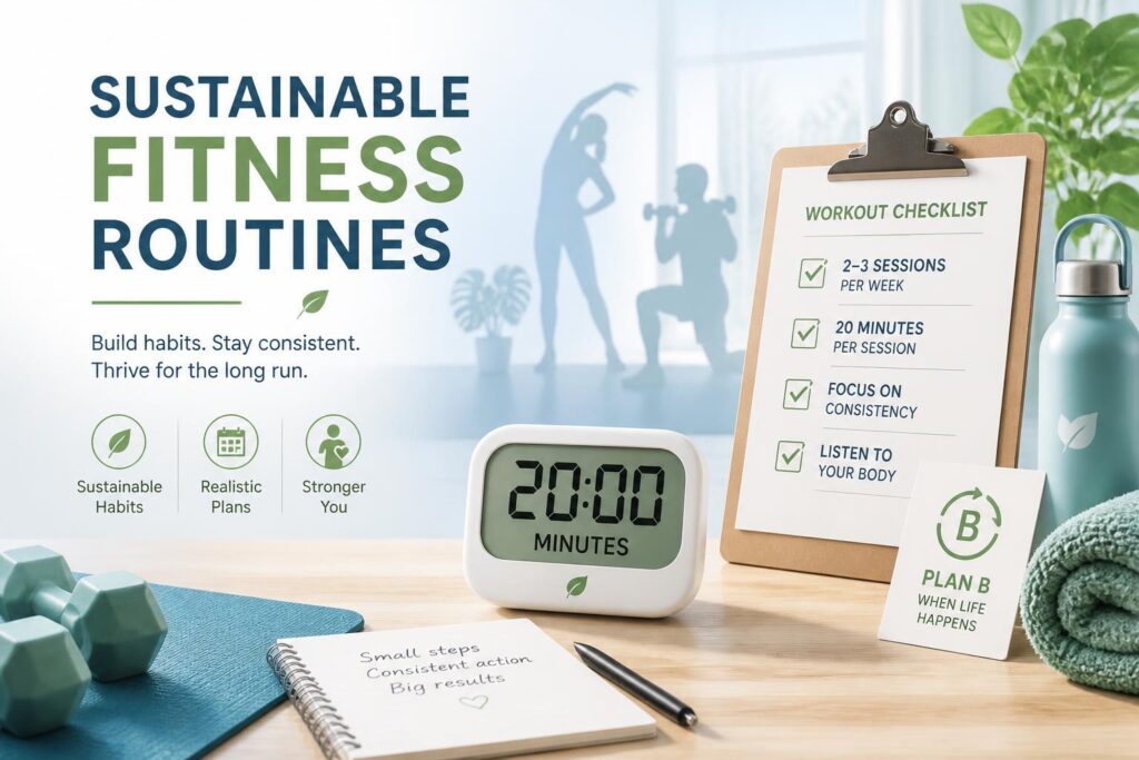 Routine sportive durable : 2 à 3 séances de 20 min
