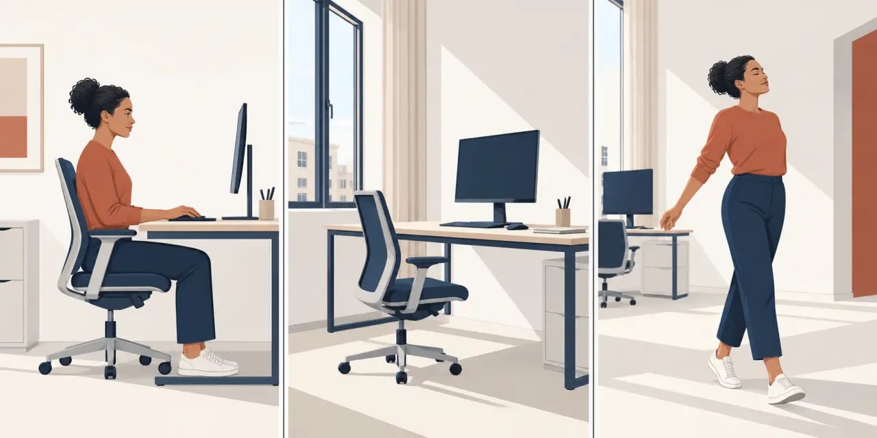 Optimiser son environnement de travail pour préserver sa santé physique avec un poste ergonomique, un éclairage adapté et des pauses régulières
