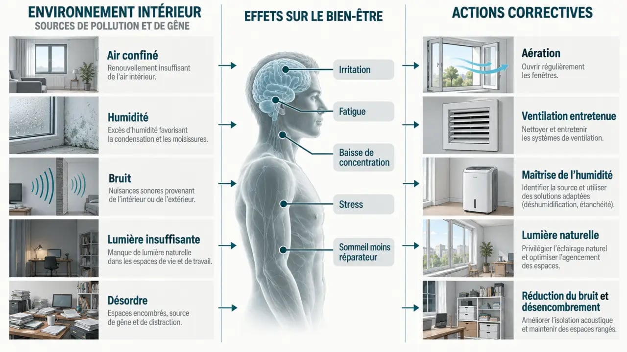 Infographie sur la qualité de votre environnement intérieur et son effet sur le bien-être